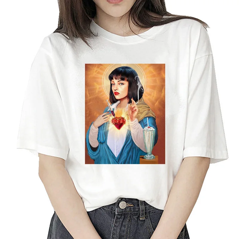 Забавная футболка криминальной фантастики Mia женская модная повседневная в