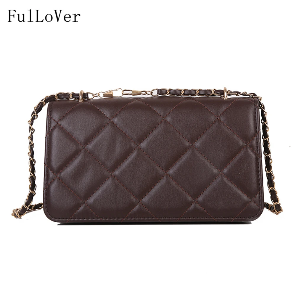 

New Simple Retro Shoulder Bags For Women 2022 New Female Fashion Messenger Bags Lingge Chain Square Bags Pu Leather Solid Bags