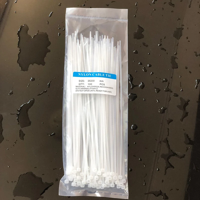 Самоблокирующиеся Нейлоновые кабельные стяжки 3*100 мм, 200 шт., 8 дюймов, 10 цветов, пластиковые застежки-молнии, 18 фунтов, черные зажимные стяжки для проводов, сертификат UL
