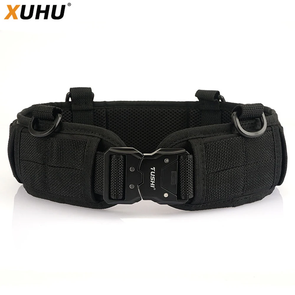 XUHU New Unisex Belt Hard Alloy Quick Release Buckle Tough Stretch Nylon Men's Military Tactical Belt Work Accessories