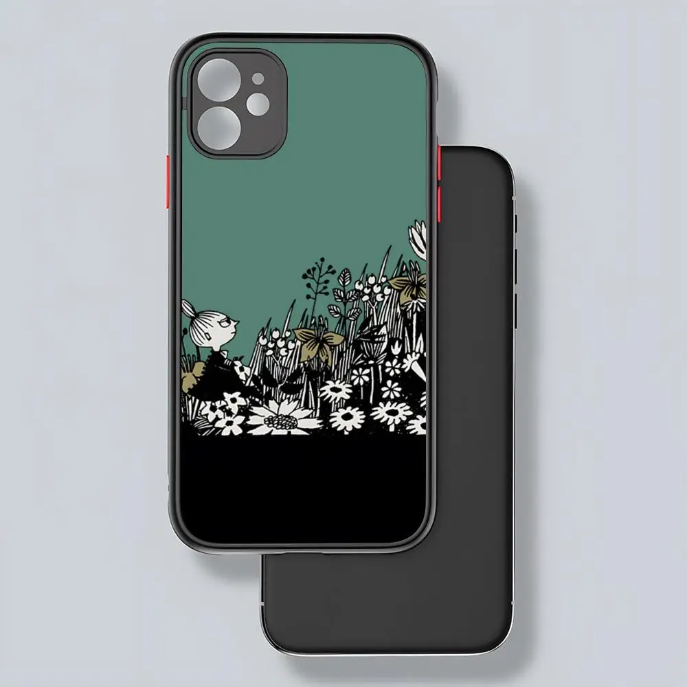 Anime M-Moomin-Hippo Phone Case Matte Transparent For 16 15 IPhone 12 11 13 Pro Max X XR 8 Plus Back Cover