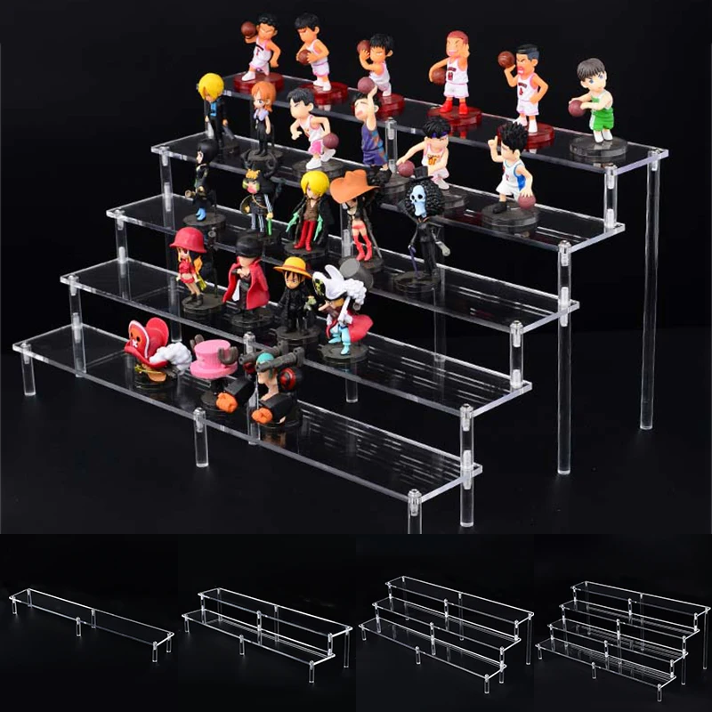 

Custom Clear Acrylic Display Riser Stand for Funko Figures,Cosmetics,Doll,Perfume,Blind Box Display Rack Cupcake Dessert Shelf