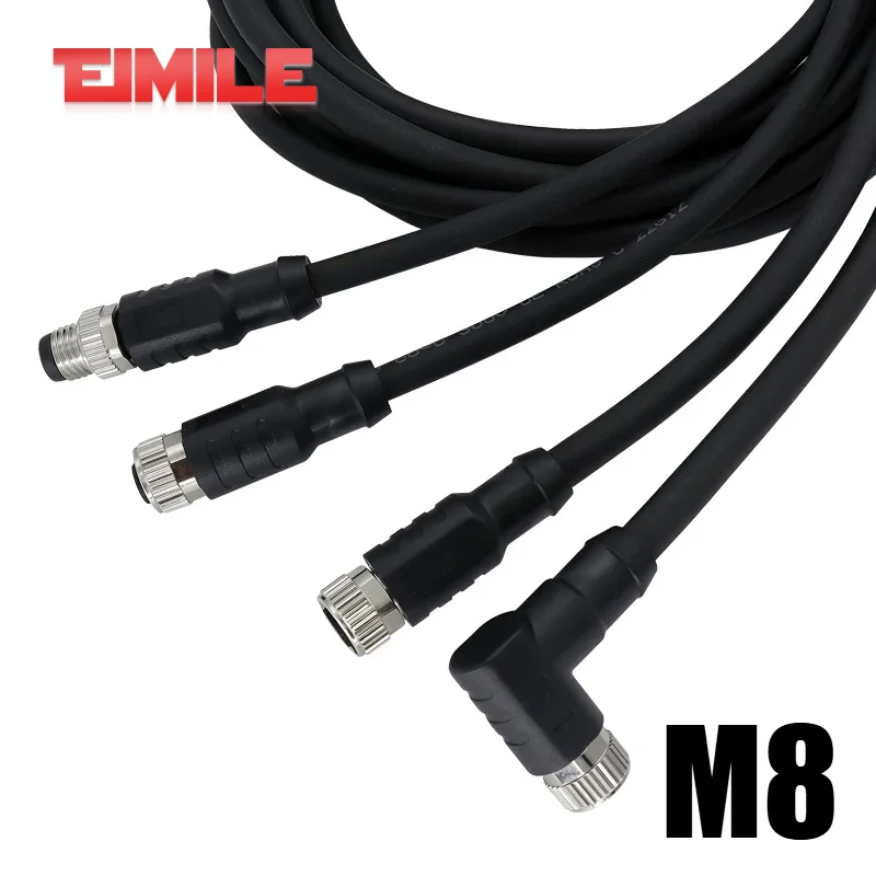 Фото Авиационный разъем M8 с 3, 4, 5, 6, 8 контактами, водонепроницаемый кабель M8 с разъемами 