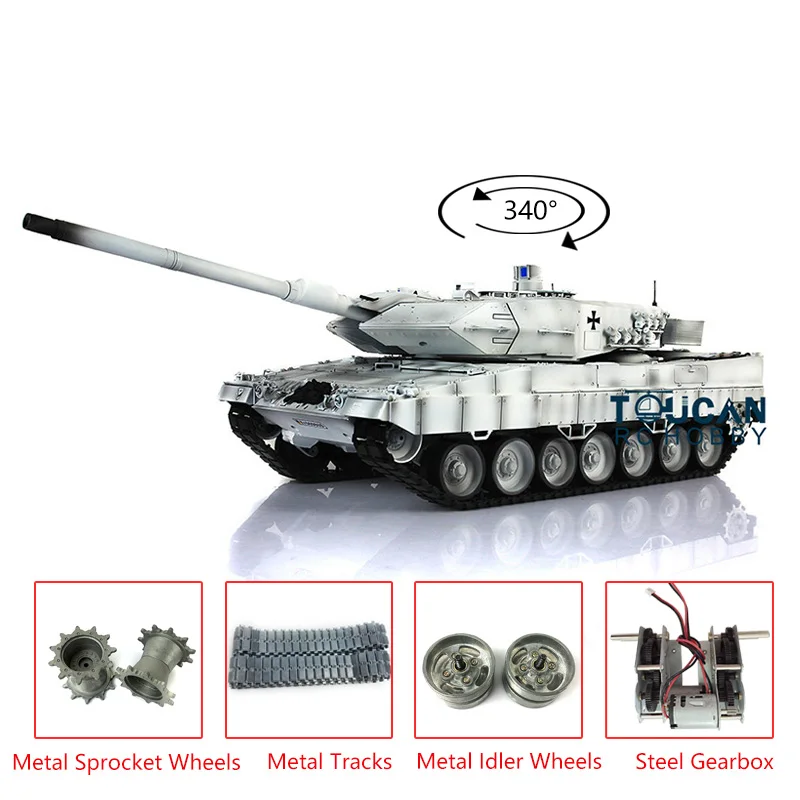 

Henglong Upgraded Ver 1/16 Snow 7.0 d Metal Tracks German Leopard2A6 RTR RC Tank 3889 Chassis Retractable TH17625-SMT7