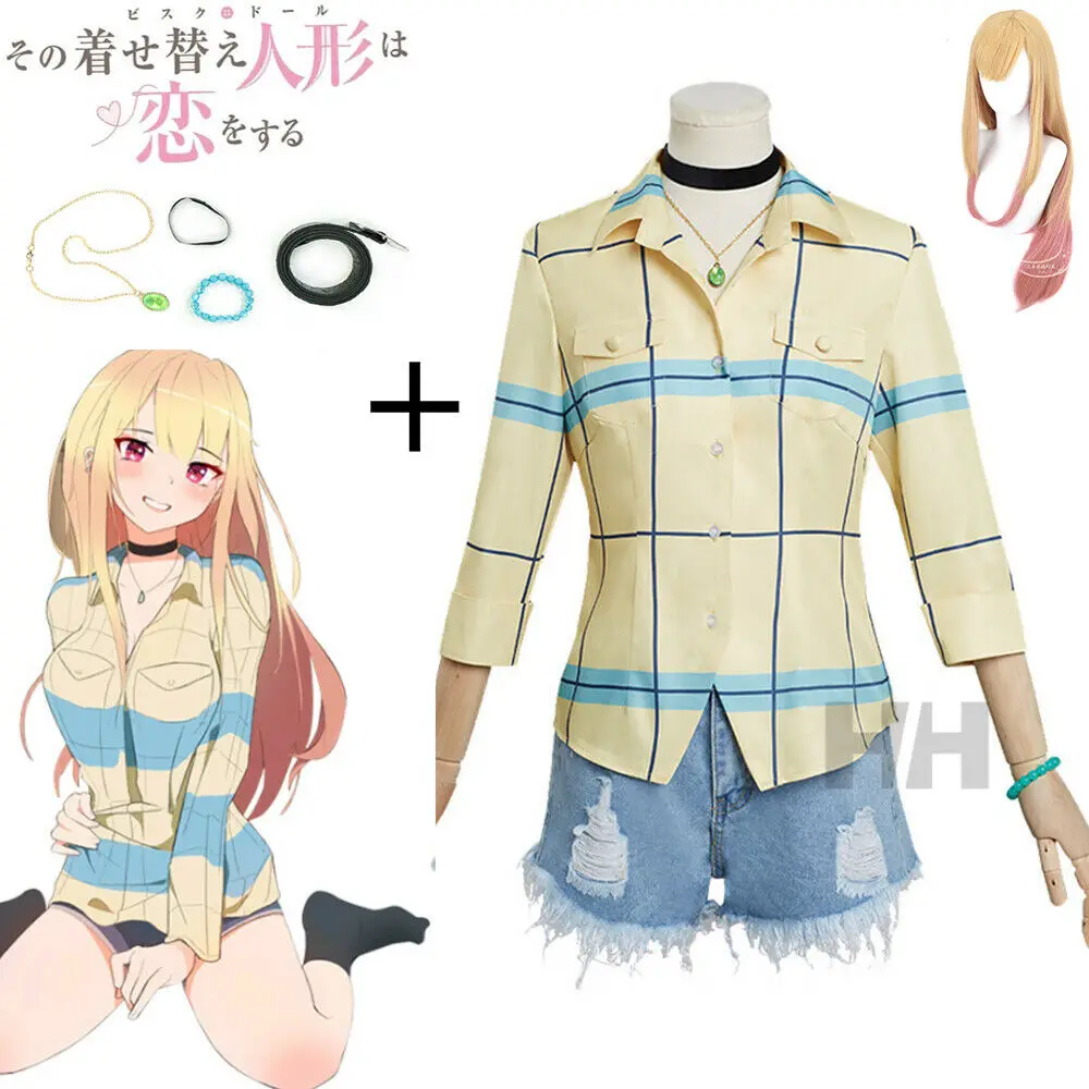

Anime My Dress Up Darling Cosplay Marin Kitagawa Costumes Women Uniforms Wig Suit Halloween Carnival Outfit Sets