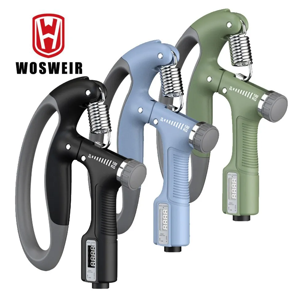 

WOSWEIR 10-100Kg Gym Fitness Hand Grip Men Adjustable Finger Heavy Exerciser Strength Muscle Recovery Hand Gripper Trainer