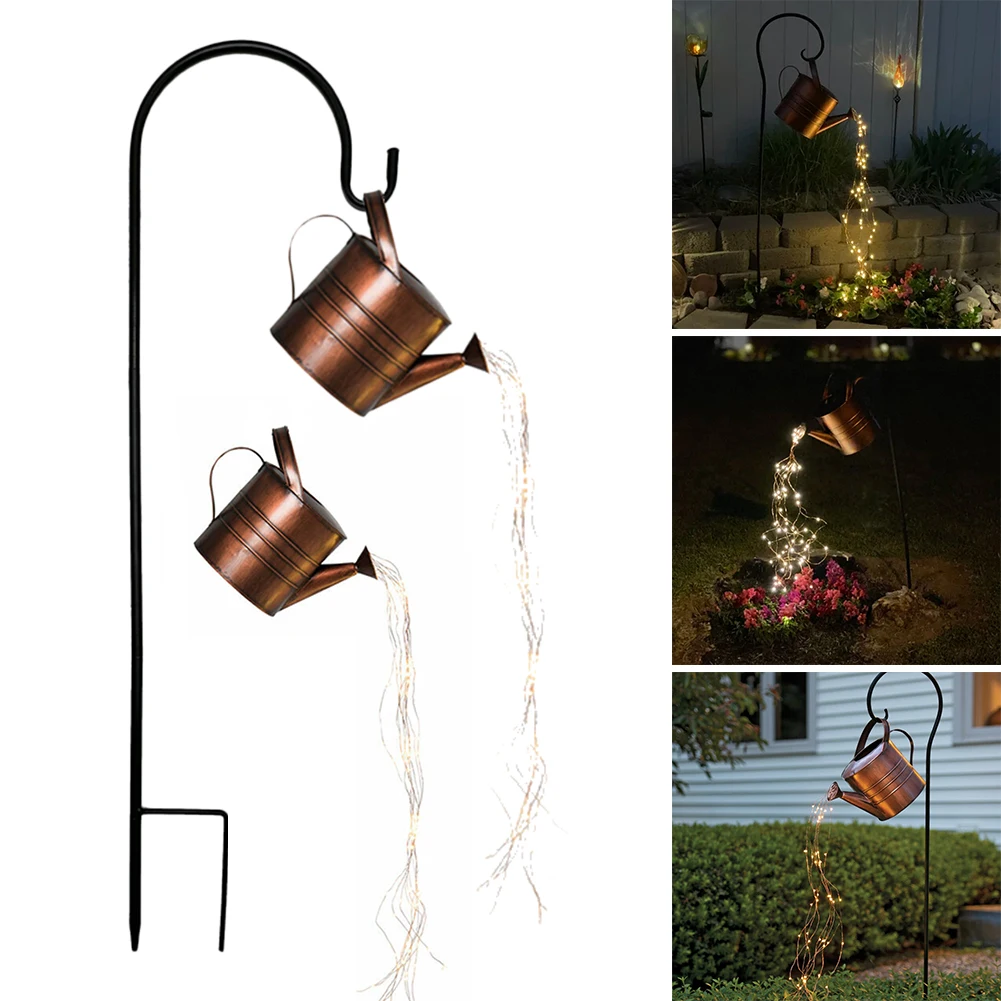 

Solar Watering Can Light Fairy Kettle String Lights Waterproof Waterfall Decorative Warm LED Lamp For Outdoor Plants Tree Vines