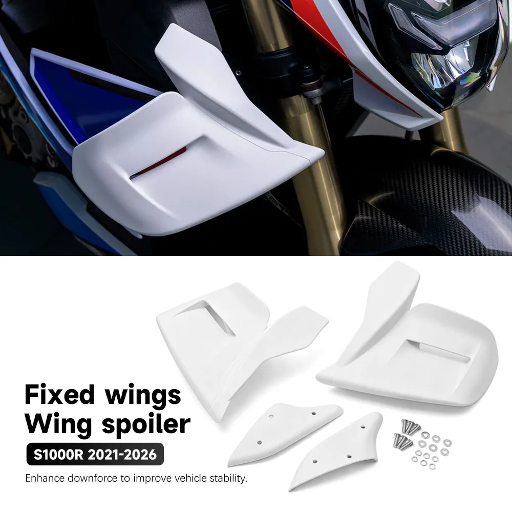 Фото Для мотоцикла BMW S1000R S1000 R 2021-2026: боковые винглеты, передний спойлер, обтекатель, фиксированные боковые аксессуары ﻿ №1