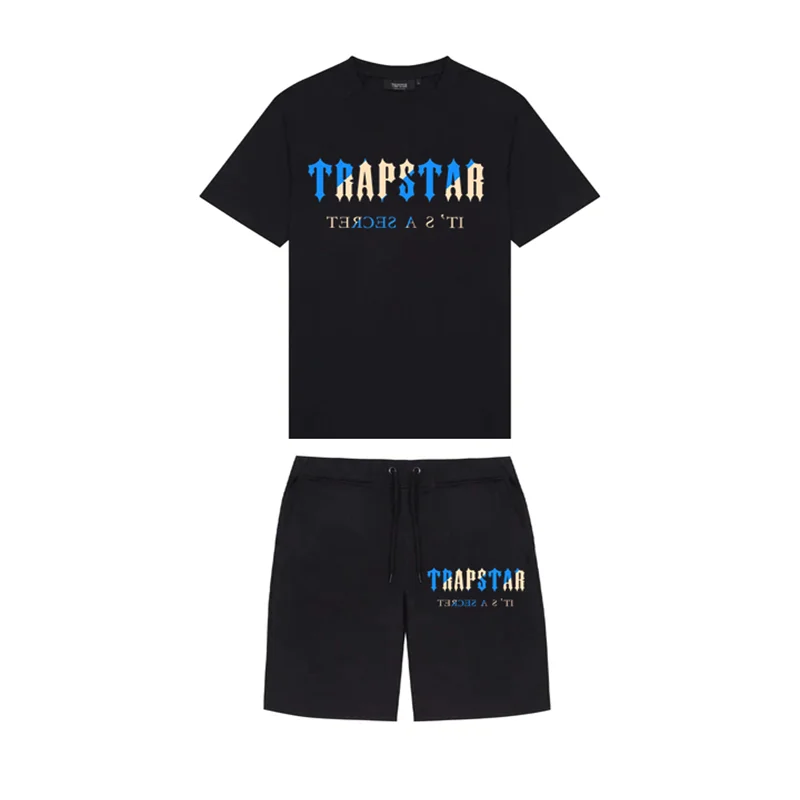 Nova Marca Trapstar Roupas Masculinas Camiseta Conjuntos De Treino Harajuku Topos Camiseta Engraçado Hip Hop Cor t Camisa + prai