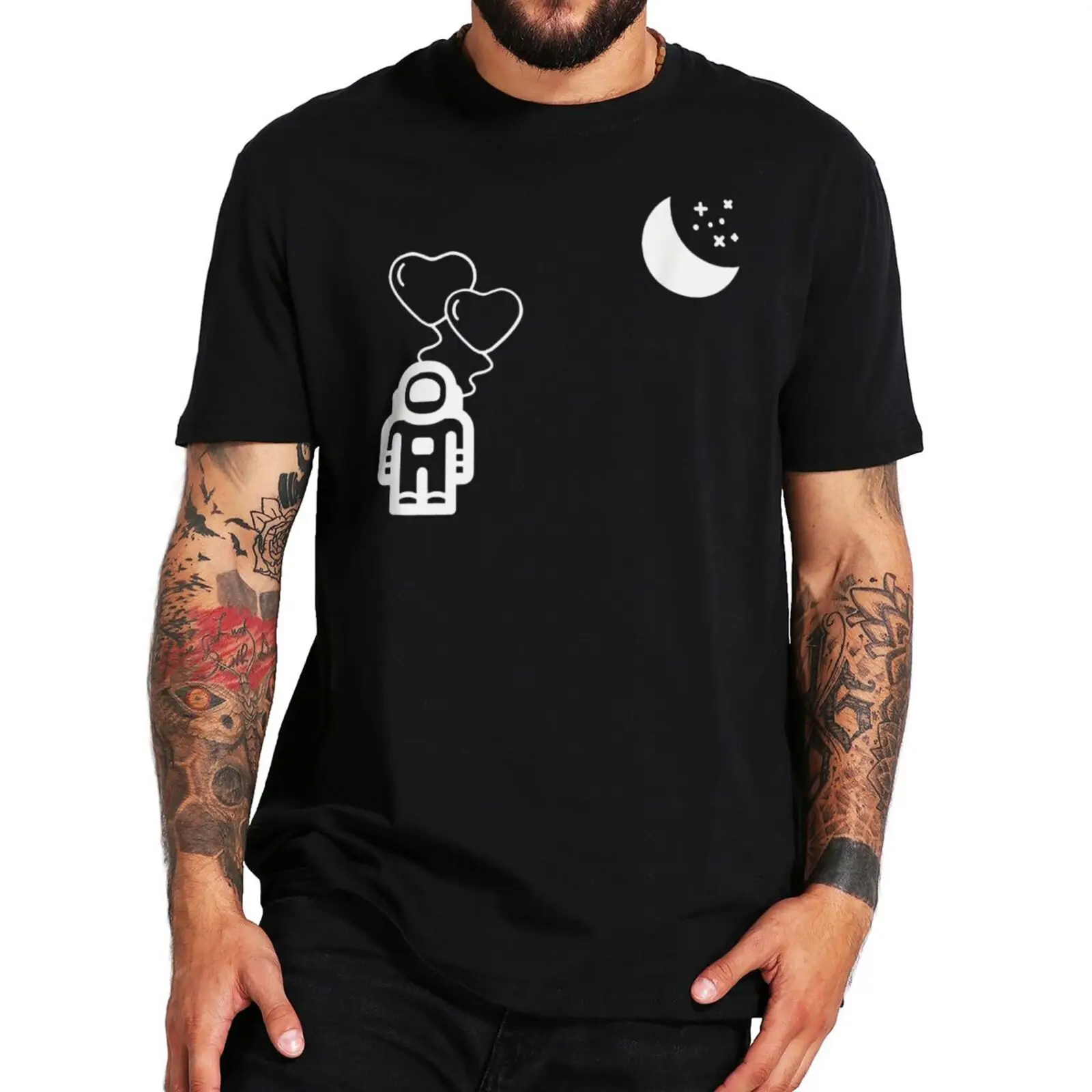 

Футболка с изображением астронавта, воздушного шара, Луны, летающего космоса, звезд, научной фантастики, смешная Новинка, подарок, смешная футболка с юмором, повседневная хлопковая футболка, европейский размер