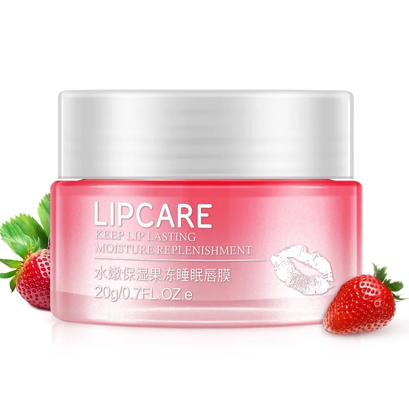 

Lips Makeup Strawberry Repair Labial Membrane Moisture Lip Sleeping Mask Exfoliator Lip Plumper Moisturizing Hydrating Lip Balm