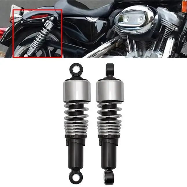 1 Pair Motorcycle Rear Shock Absorber Adjustable Spring Preload Modified Parts Mounting Hole Distance 267mm