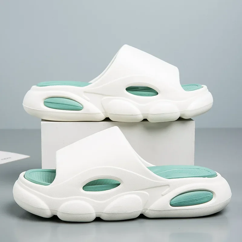 

Men Women Summer Slippers 2023 Fashion Outdoor Indoor Eva Soft Beach Flip Flops Male Couple Thick Bottom Sole Anti-slip Shoes