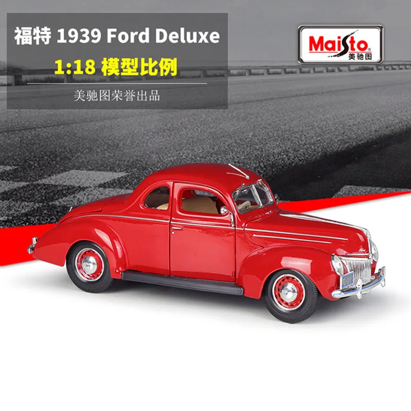 

High Simulation Maisto 1:18 1939 Ford Deluxe Coupe Classic Car Alloy Car Model Boy Gifts Toy Original Box Collect