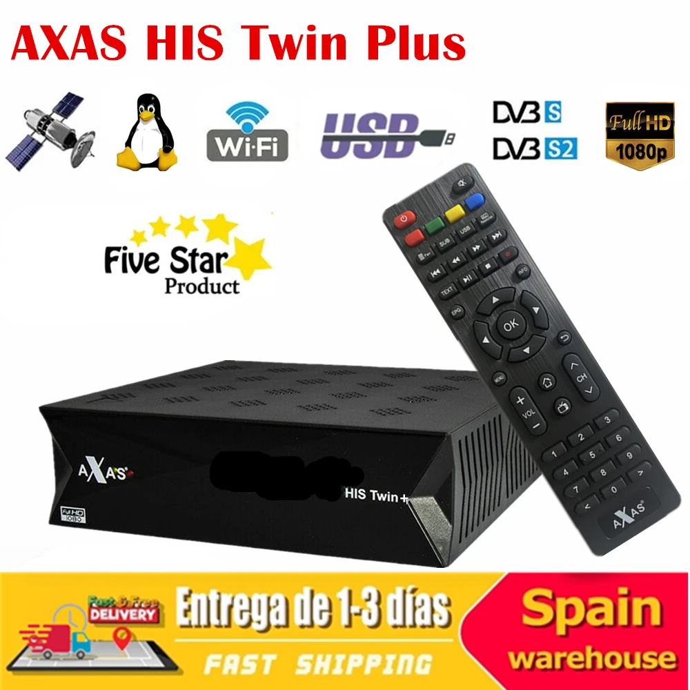 

Satellite Receiver Axas His Twin Plus 1080P UHD Enigma2 Linux E2 OS Dual DVB-S2X Build-in WiFi H2.65 Smart Digital TV Decoder