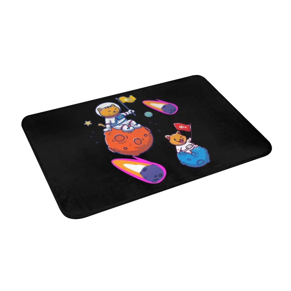 

Space Cat And Kitty Bath Door Floor Mat Rug Carpet Entrance Living Room Home Kitchen Doormat Bedroom Removal Musicroom