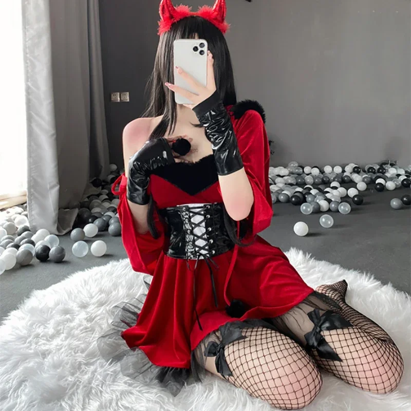 Сексуальный костюм для женщин рождественское платье косплея Женская юбка с