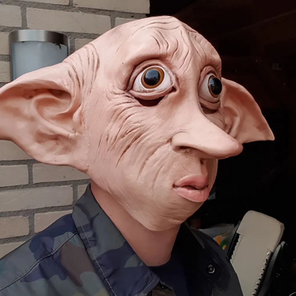 

Cosplay Dobby Elfin Latex Mask Animal Style Elves Halloween Horror Mask Carnival Costume Headgear Props
