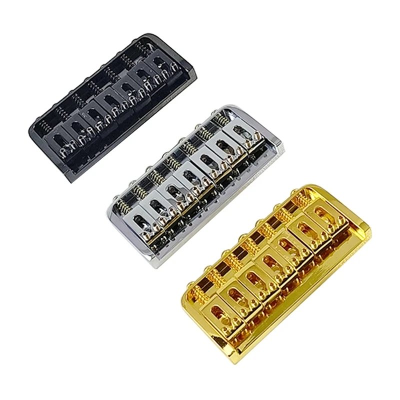 

7 String Fixed Saddle Guitar Bridge Top Load Tailpiece with Mounting Screws & Wrench for Electric Guitar Parts Durable