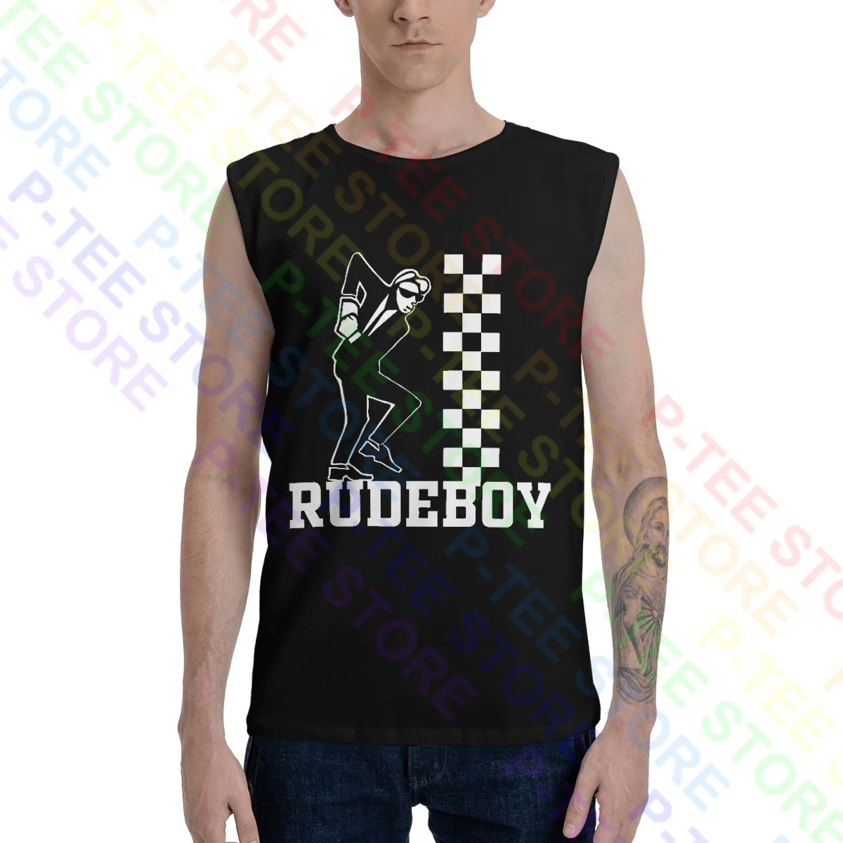 Skanking Rudeboy Ska Trojan Skinhead Scooterist переключатель майки жилет без рукавов - Цена: 857.55