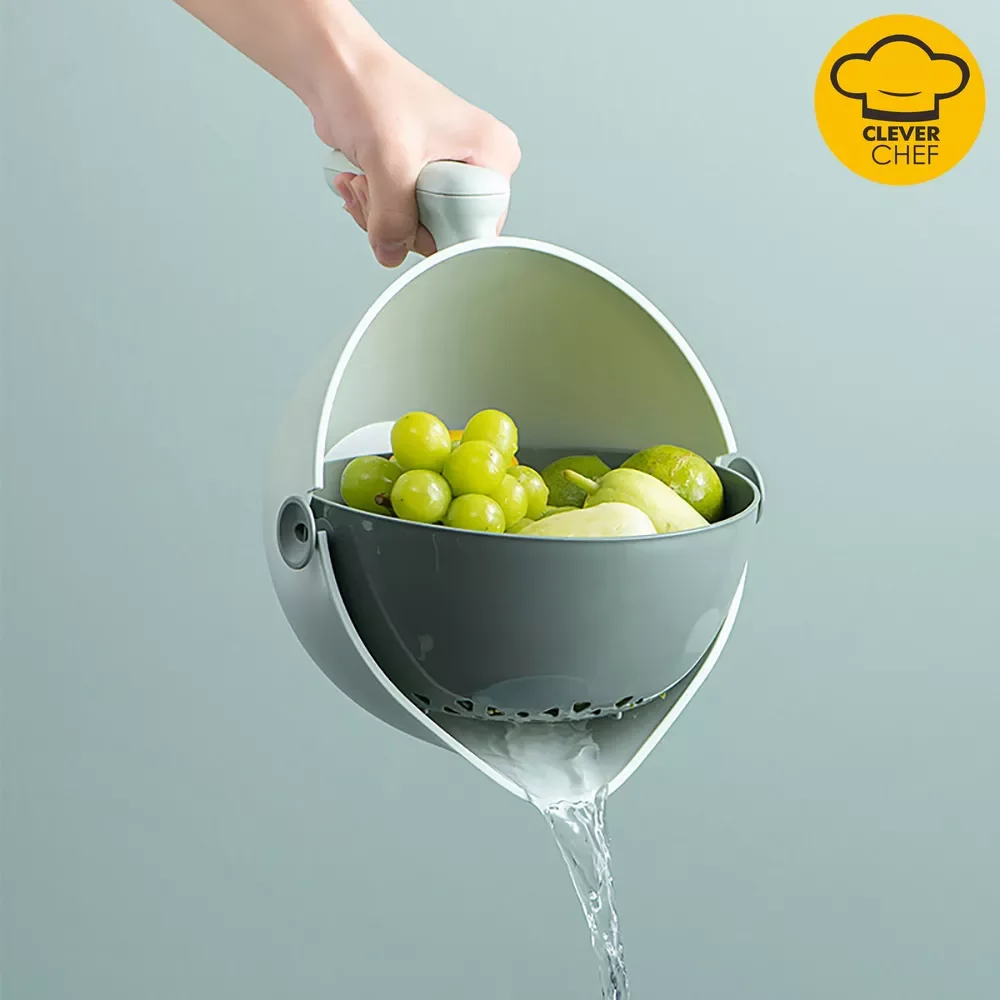 

2022New Kitchen Silicone Double Drain Basket Bowl Washing Storage Basket Strainers Bowls Drainer Vegetable Cleaning Colander Too