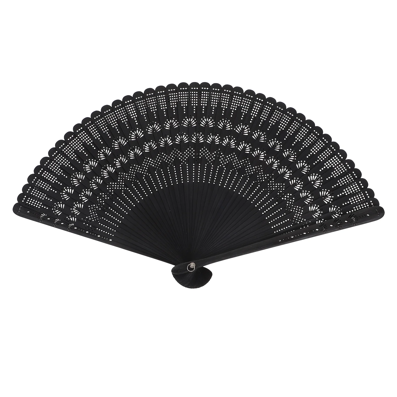 

Bamboo Vintage Fan Silk Handheld Foldable Fan Elegant Gift for Women Ladies (Black) Wedding guests