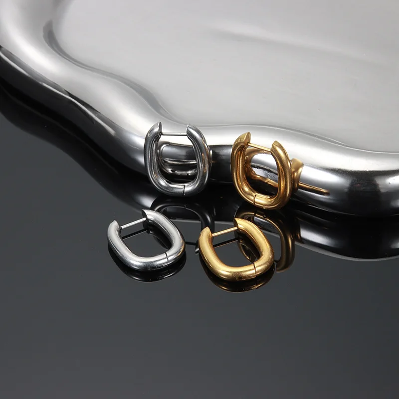 Женские серьги-кольца из нержавеющей стали толщиной 4 мм в стиле хип-хоп