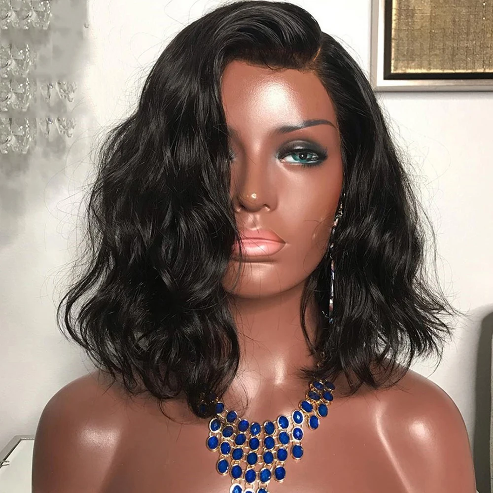 

13X4 Body Wave Lace Front Wigs Short Bob Wig Synthetic Lace Frontal Wigs Water Wave Glueless Natural Hairline Wigs for Women