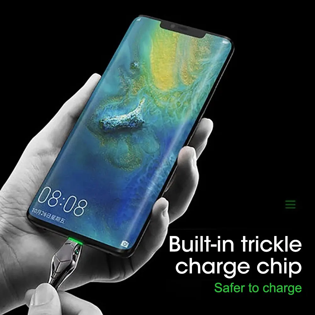 Кабель Micro USB шнур для зарядного устройства 3A быстрое зарядное устройство черный