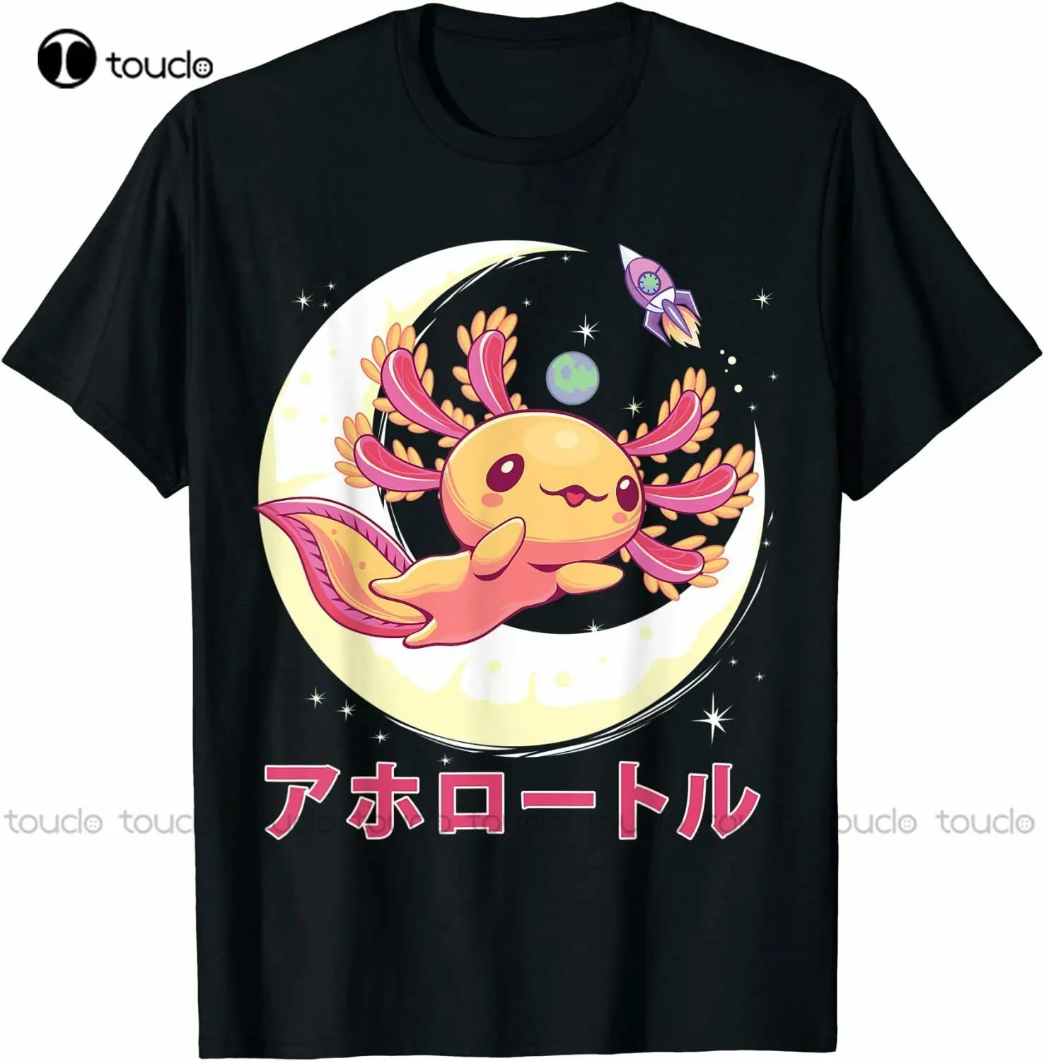 

New Cute Pastel Goth Axolotl Kawaii Japanese Anime Aesthetic Nu Goth T Shirt- S-5Xl Cotton Tee Shirt