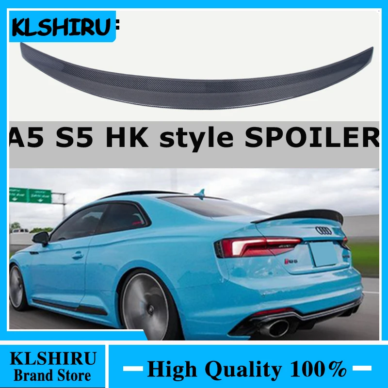 

Заднее крыло из углеродного волокна в гонконгском стиле для Audi A5 S5 RS5 только для 2 дверей, спойлер на крыло, авто
