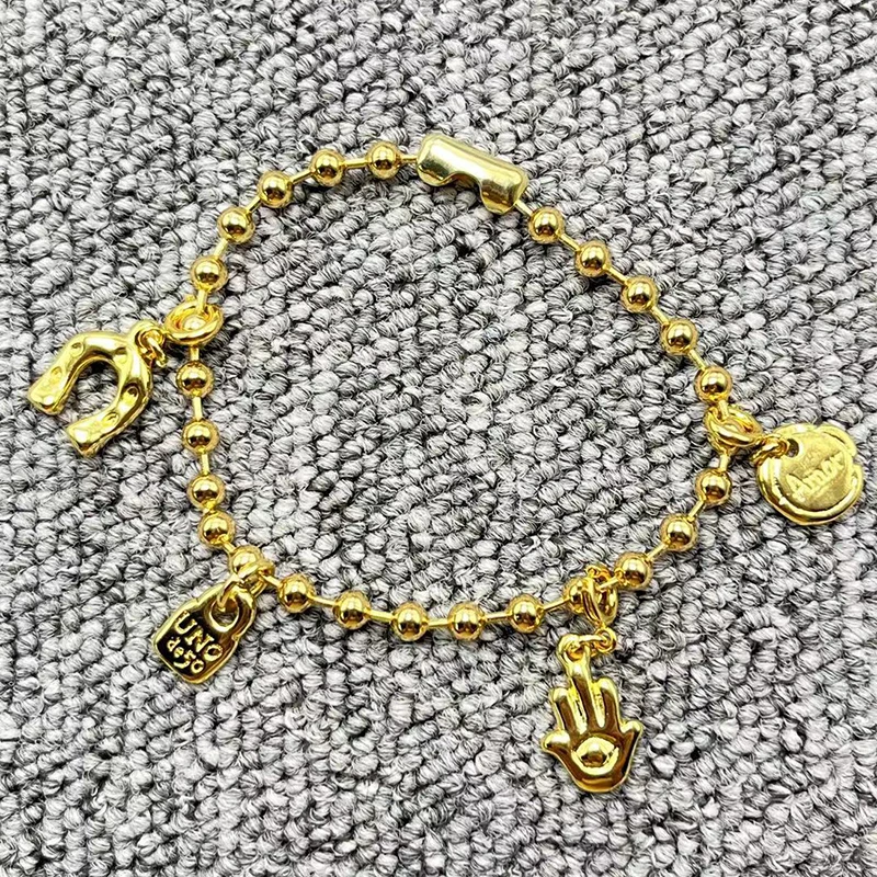 

2023 unode50 Exquisite and Fashionable Electroplated 925 Silver Crowd Women's Bracelet Romantic Gift with Optional Hanging Parts