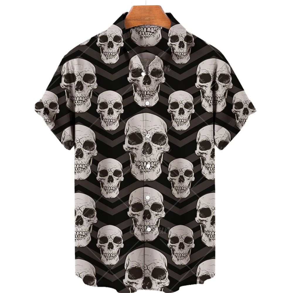 

2022 New 3d Shirts For Men Skull Print Shirts For Men Fashion Designer Tshirts Women Casual Short Sleeve Hawaiian Shirt Summer