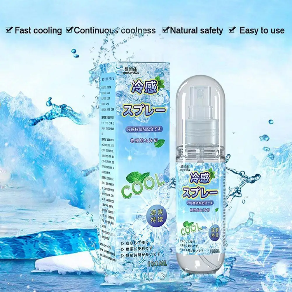 

50/100ml Summer Car Seats Quickly Cooling Spray Refreshing Release Instant Tasteless Agent Air Heat Cooling Clothes Auto W0I6