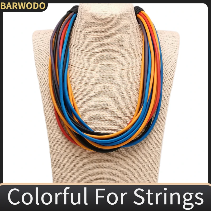 

BARWODO Multi Chains Rubber Necklace For Women Thick Chain Choker Vintage Jewelry Gift Gothic Accessories Streetwear Necklaces