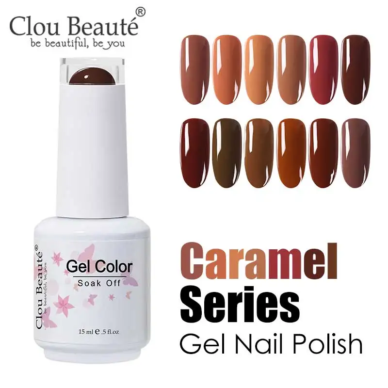 

Clou Beaute Caramel Series Gel Varnishes esmaltes permanentes de uv y led Gel Polish Set All For Manicure Gel lak Lacquer Gellak