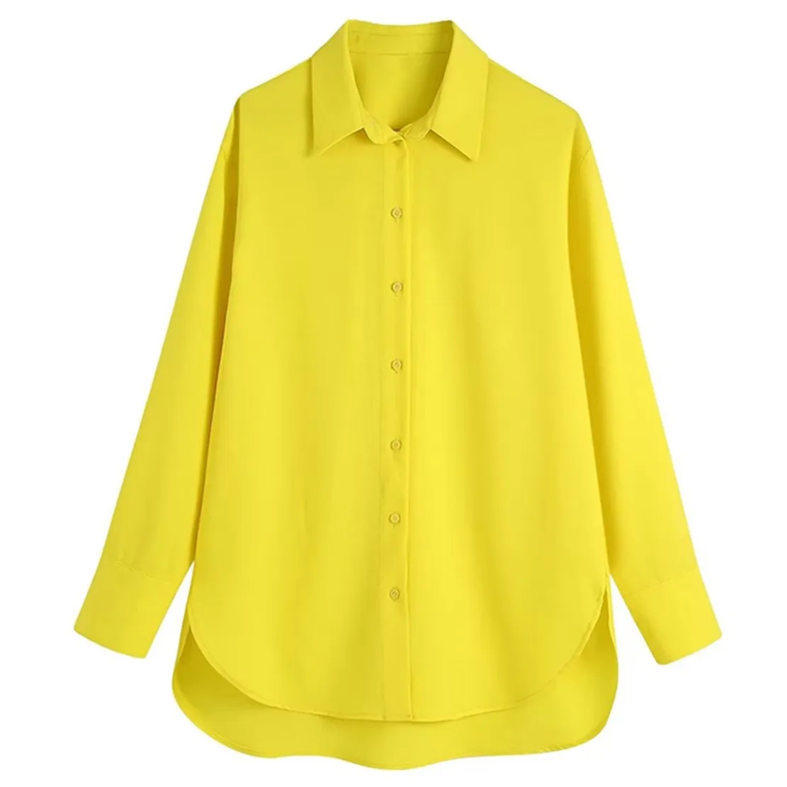 

Maxdutti Yellow Color Loose Blouse Linen Shirt Women Tops Fashion Blouse