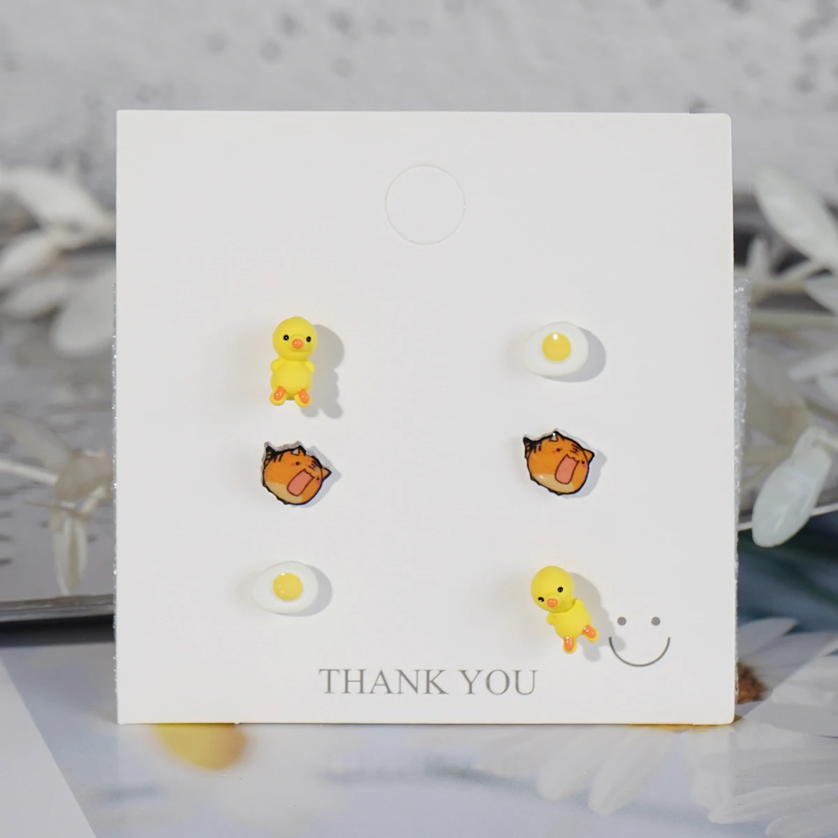 3 пары милых крошечных серег-гвоздиков набор цветочных сердечек посеребренная