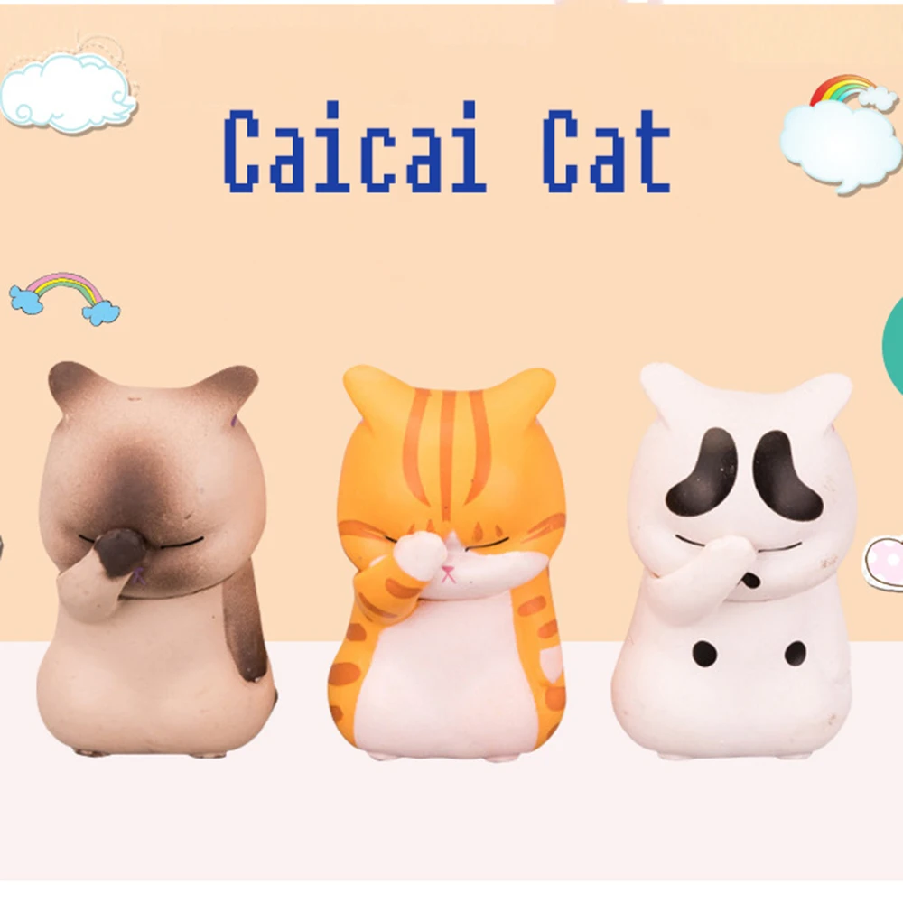 

3 Options Facepalm Cat Lovely Cake Decoration Desktop Caicai Interesting Simulation Vivid Various Cat Cartoon Anime Doll Toys