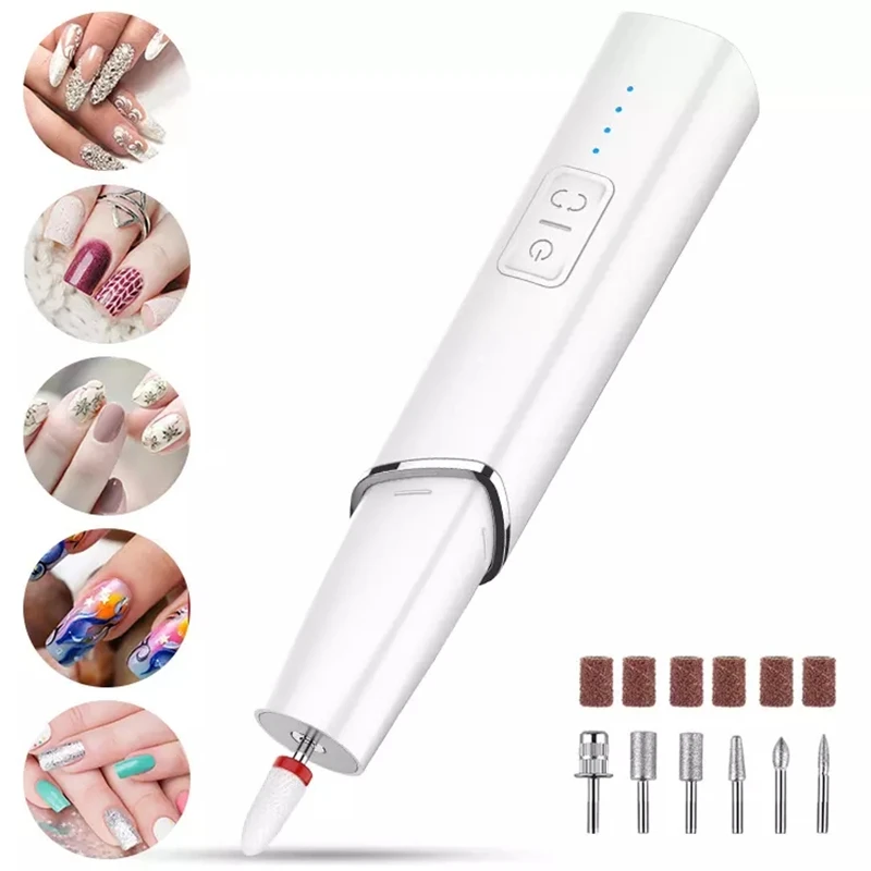 

Электрическая машинка для маникюра и педикюра, беспроводной 4-скоростной аппарат для ногтей, пилка для акриловых ногтей, с прямым и обратным дизайном