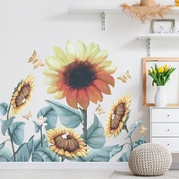 painted sunflower butterfly ins oil painting style wall stickers home decoration wall room decor home accessories wallpaper