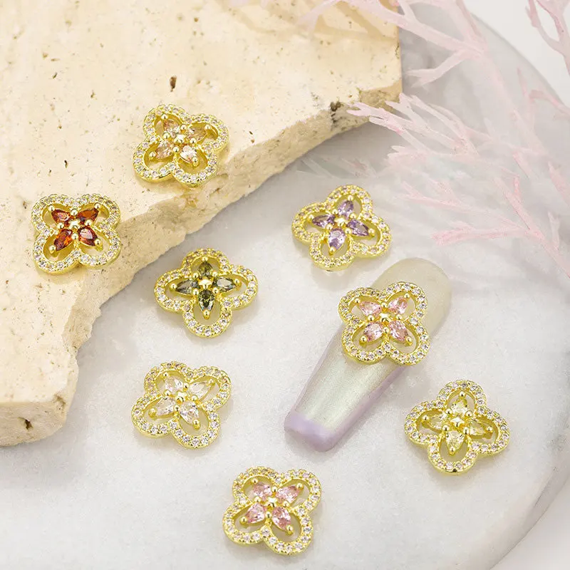 

5pcs/lot Flowers Zircon Crystals Rhinestones Nail Supplies For Professionals Parts Jewelry Decorations Nails Accessories Charms