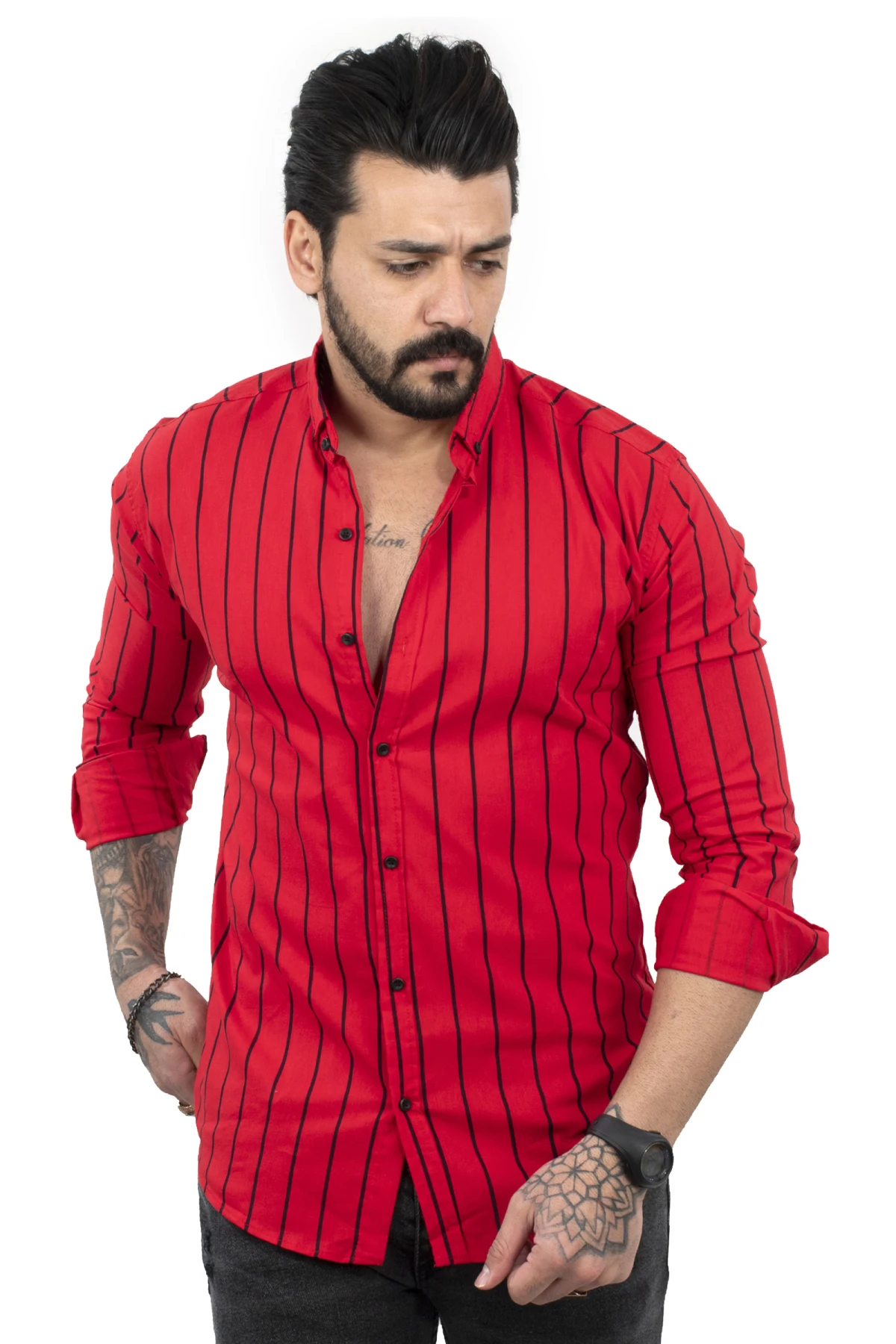 DeepSEA men's striped patterned long sleeve lycra shirt 2101847