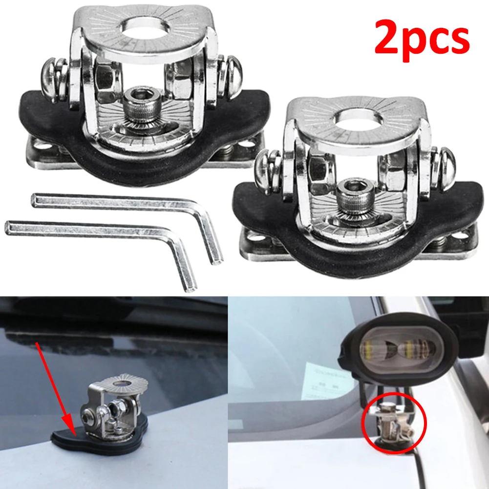

Brand New 2PCS High Quality Accessories Universal Stainless Steel Car Hood LED Work Light Bracket Off Road Excavator