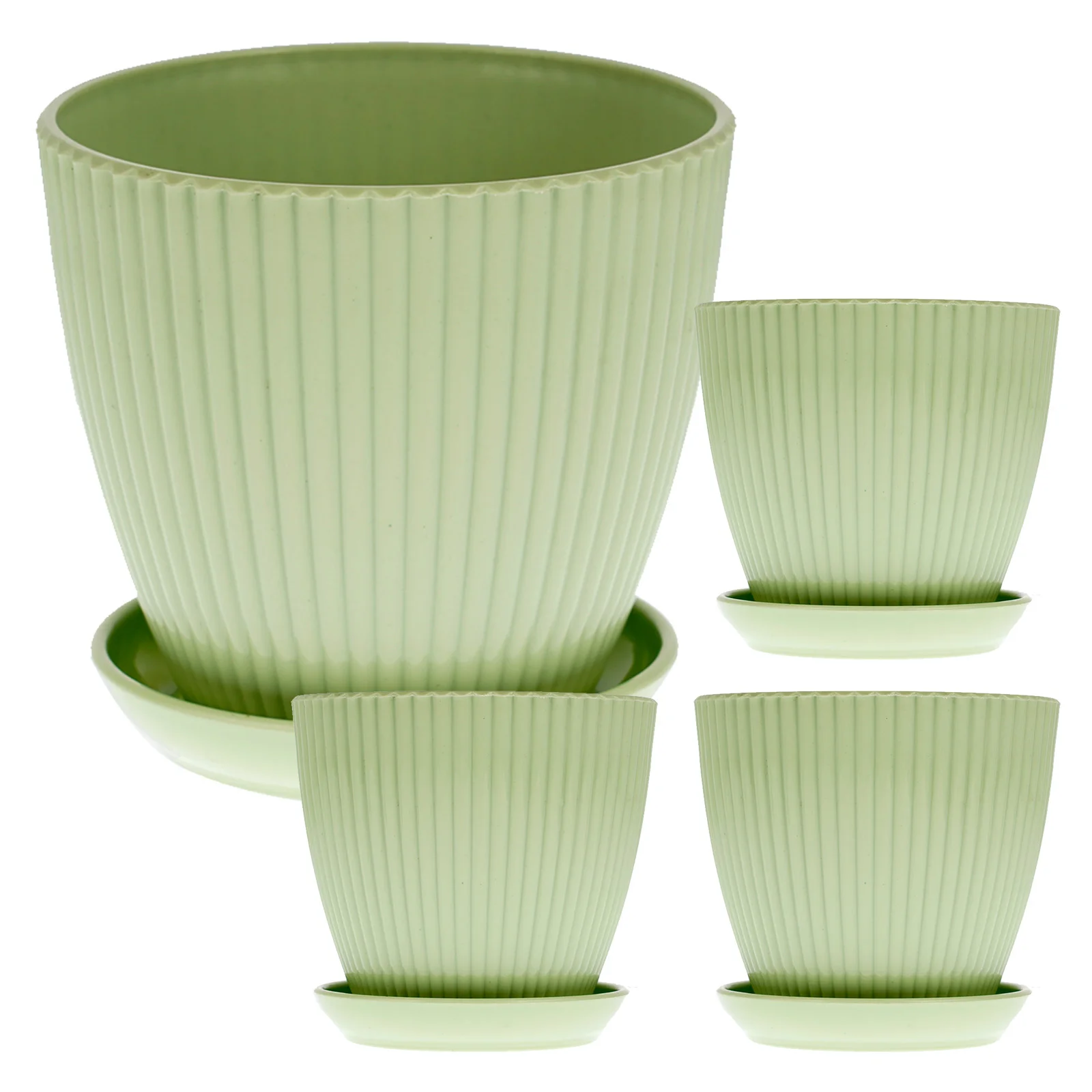 

4 Pcs Flowerpot Green Plants Planters Potting Tray Pots Breathable Resin Nursery