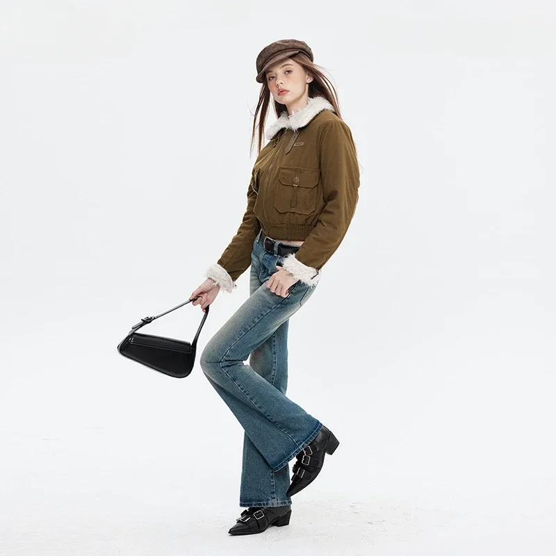 Женская короткая хлопковая куртка универсальная Стильная верхняя одежда с