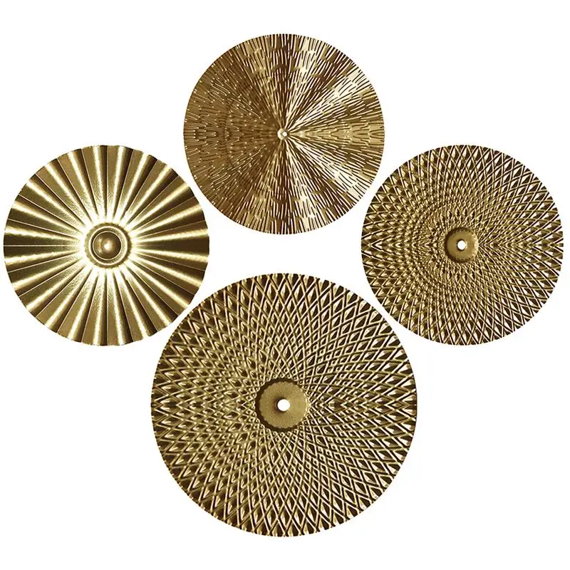 

4pcs Iron Art Wall Pendant Sunburst Round Pendant Geometric Hanging Decor