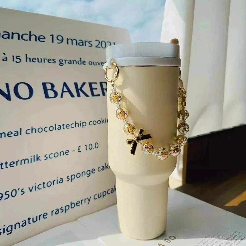 Роскошный держатель для бутылки со стразами и бусинами ремешок с ручкой чашки