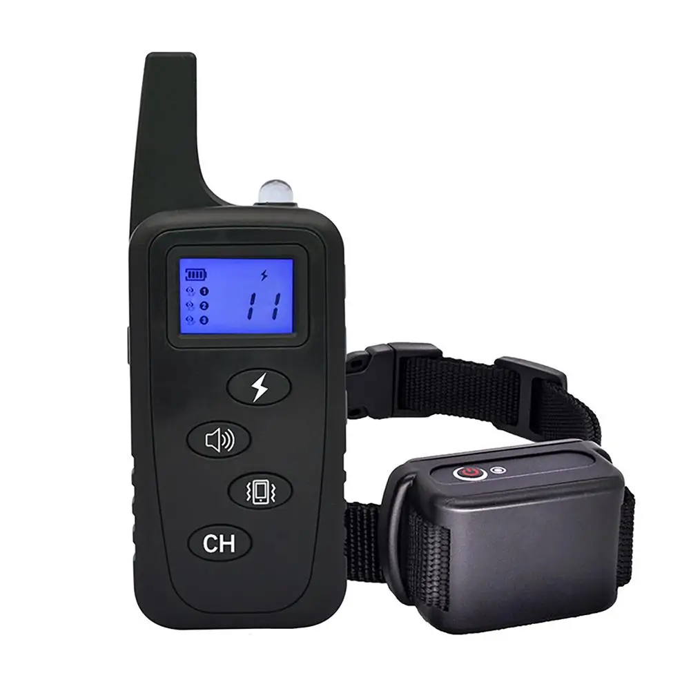 

Dog Anti Barking Device Adjustable 1~100 Level Ipx7 Waterproof Remote Control Electronic Shock Training Collar