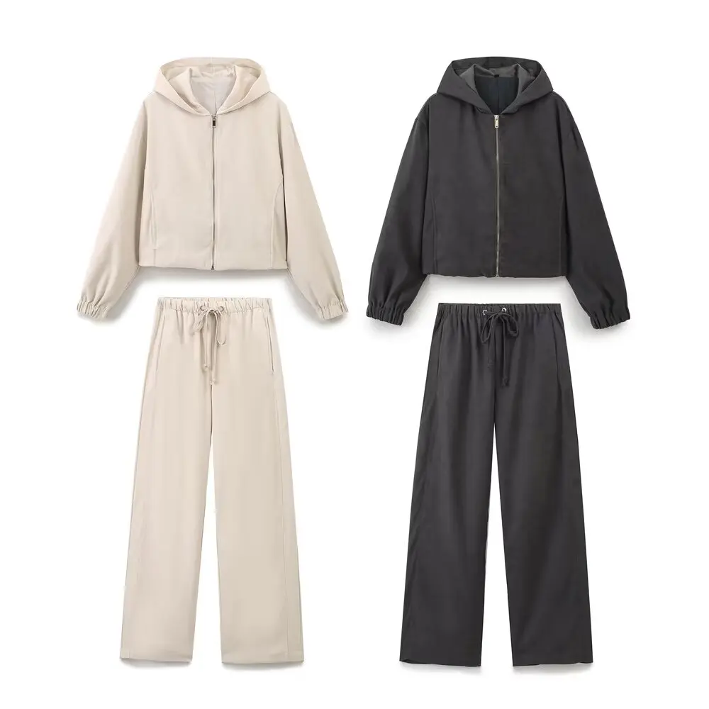 PB&ampZA Женская осенняя новинка 2024 модная куртка-бомбер с капюшоном пальто широкие